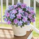 Hommyea Artificial Fake Flowers for Outdoor, 8 Bundles Faux Plants Silk Flowers Spring Decoration UV Resistant No Fade Plastic Flowers for Outside Planters Home Porch Patio Yard Garden Decor