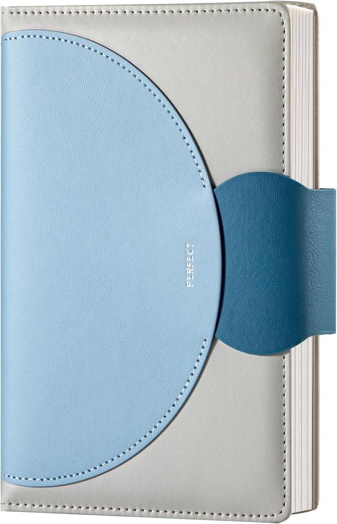 CAGIE Lined Journal for Women, 100GSM 192 Pages Leather Journals for Writing with Buckle Closure ,A5 Hardcover Diary Journaling Notebooks for Business Work School Note Taking 5.9"x8.59 (Serenity Blue)