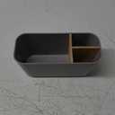 Toothbrush Holders for Bathrooms, Bamboo Tooth Brush Holder with 5 Slots Bathroom Vanity Organizer Countertop for Electric Toothbrushes, Toothpaste, Razors - Grey