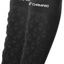 CHAMPRO Tri-Flex Padded Compression Forearm Sleeves (Medium, Black)