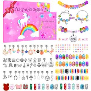 Girls Charm Bracelet Making Kit - Unicorn 166 Pcs Jewelry Supplies Set Kids Make Charms Bracelets Kits Creative Toys Birthday Gifts for Age 5 6 7 8 9 10 11 12 Year Old Girl Children DIY Art Craft Set (colorful)