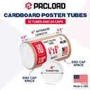 4" x 6" Heavy Duty Reinforced Kraft Paper Mailing Tube, Pack of 12 Tubes with 24 Caps Secure USPS Approved Poster Tube Made in USA Cardboard Tube for Shipping and Storing Posters, Prints, Artwork