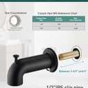 Extra Long Tub Spout with Diverter, Fits for 1/2" IPS Threads,Matte Black