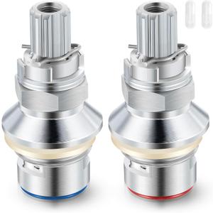 Enhon 2 Pack Ceramic Disc Cartridge Compatible with 910-9000, Compatible with Price Pfister Hot & Cold Ceramic Valve, For Use on Two Handle Faucets, 12 Point Broach