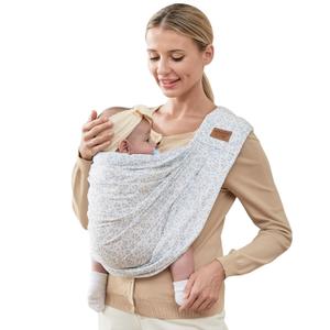 Baby Sling Carrier Newborn, Adjustable Easy Wearing Baby Nursing Warp Sling, New Mom Dad Soft Cotton Baby Front Holder Carrier for Infant Toddler Life Travel Essential Gifts (Blue Flower)