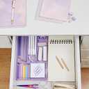 Annova Desk Drawer Organizer Tray for Office Organization - Metal Mesh - Storage Tray with Dividers for Pens, Desktop Accessories, Bathroom, Kitchen, Makeup and Office Supplies (Small, Purple)
