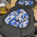 Extra Thick Kayak Seat with Back Support, Hard Support Kayak Replacement Seat Paddle Board Seat with Storage Bag for Sit-On-Top Kayaks, Canoe, SUP (Blue)