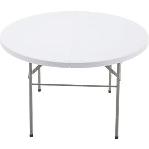BTEXPERT White 4 Ft 48inch Round Plastic Folding Table Commercial Portable for Banquet Dining Wedding Party Events Home Kitchen Patio Backyard Indoor Outdoor