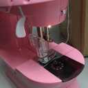 Sewing Machine for Beginners with Expansion Table and Foot Pedal and 42Pcs Sewing kit Finger Guard & Light Mini Small Portable Sewing Machines 2-Thread 2-Speed 2-Switches for Kids Ages 8-12 Peach Pink