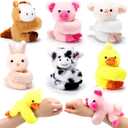 Gemscream 6 Pcs Stuffed Animal Slap Bracelets for Kids, 8 Inch Small Classroom Prizes Toy, Animal Wrist Cute Snap Bracelets Birthday Gifts for Boys and Girls Pet Adoption Party Favors(Farm Animals)
