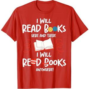 I Will Read Books Bookworm Book Lover Teacher Book Readers T-Shirt, Red, Size L