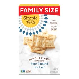 Simple Mills Almond Flour Crackers, Family Size, Fine Ground Sea Salt - Gluten Free, Vegan, Healthy Snacks, 7 Ounce (Pack of 1) (EXP 11/26/26)