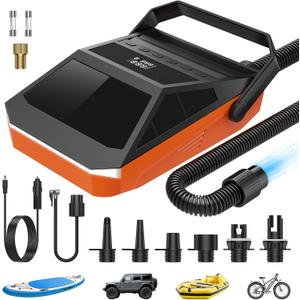 50PSI Paddle Board Pump Electric Portable, SUP Pump for Paddleboard Car Tire with Auto-Off & Deflation Function, 12V DC Car Connector for Stand Up Paddle Boards Kayaks Boats Mattresses Auto Tyre Bike