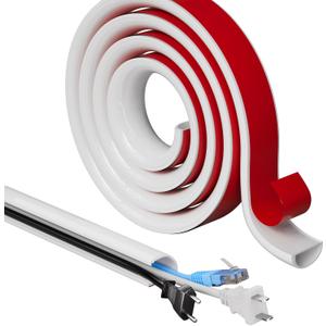 118" Cord Hider for Wall Mounted TV, Adhesive Cable Hider for Wall, Cord Covers Raceway Kit for Wires Hider, Flexible Silicone Cable Concealer for Home Office, W 1.08" H 0.6"