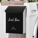 SUBEKYU Metal Magnetic Lint Bin for Laundry Room, Wall Mounted Lint Box Holder Trash Can with Lid for Dryer, Black