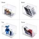 3Pack Clear Plastic Handbag Storage Organizer for Closet, Acrylic Display Case for Handbag and Purse, Purse Organizer for Closet with Magnetic Door for Book, Toys, Hat