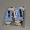 Yufree 4 Pairs Mens Grip Soccer Socks Non Slip Grippy Women Socks for Football Basketball Sports (One Size, Sky Blue)