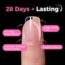 UNA GELLA Short Square & Squoval Gel Nail Tips 312pcs Short Round Square Nail Tips Pre Etched Soft Gel Clear Fake Nails Full Cover For Nails Extension DIY Salon 12 Sizes At Home