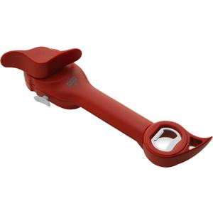 Kuhn Rikon Auto Safety Master Opener for Cans, Bottles and Jars, 9 x 2.75 inches, Red