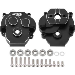 INJORA Transmission Housing with Bearings CNC Aluminum Gearbox Case Housing for 1/18 RC Crawler TRX4M Upgrade(Black)