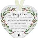 Daughter Ornaments 2026 Daughter Christmas Ornament Xmas Forever Ornament Best Ever Gift Double-Sided Printing Ceramic with Gift Box&Ribbon 3.9"