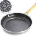 GreenPan Hybrid 10 Nonstick Stainless Steel Frying Pan Skillet, APEX Tri-Ply Thermobond PFAS-Free Ceramic Cookware, Induction & All Cooktop Compatible, Oven Temp to 850F, Dishwasher Safe, Gold