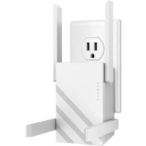 2026 1.2Gbps WiFi Extender Signal Booster, Up to 12880 Sq. Ft, Dual Band(5GHz/2.4GHz), Easy Setup WiFi Range Extender for Home with Ethernet Port, Stable Speed Repeater with 100+ Devices (White)