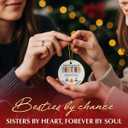 3 x Friend Ornaments for Women 2025 - Soul Sister Gifts for Women, Meaningful Xmas Gifts for Friends BFF Bestie, Chance Made Us Besties Friendship Ornament, Cute Christmas Tree Decorations