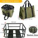 Rear Bike Basket - Bicycle Rear Basket with Waterproof Storage Bag, Heavy Duty Bike Baskets Rear Large Capacity for Most Mounted Bikes and E-Bike Perfect for Grocery Hauls Commuting