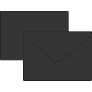 A7 Envelopes 100 Pack Black Envelopes 5x7 V Flap Invitation Envelopes, Perfect for 5x7 Photo,5X7 Cards, Invitation, Wedding, Announcements, Baby Shower-5.25" x 7.25" (Black)