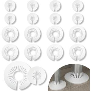 16 PCS Plumbing Cover Plates Plastic Escutcheon Plate Flange Pipe Covers for Bathroom (8PCS Apply to 0.4" to 1.57" and 8PCS Apply to 2.20" to 2.95")