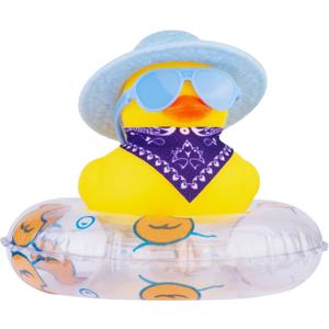 Rubber Duck Car Ornaments Cowboy Duck Car Dashboard Decoration Accessories with Mini Cowboy Hat Scarf Swim Ring and Sunglasses for Decor Home(AG30)