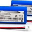Coonyard (2-Pack) 7.4V 18650 3000mAh Li-ion Rechargeable Battery Pack with XH2.54/2P Plug Compatible with RC Cars, LED Lights, DIY Electronics, Power Banks, Portable Devices