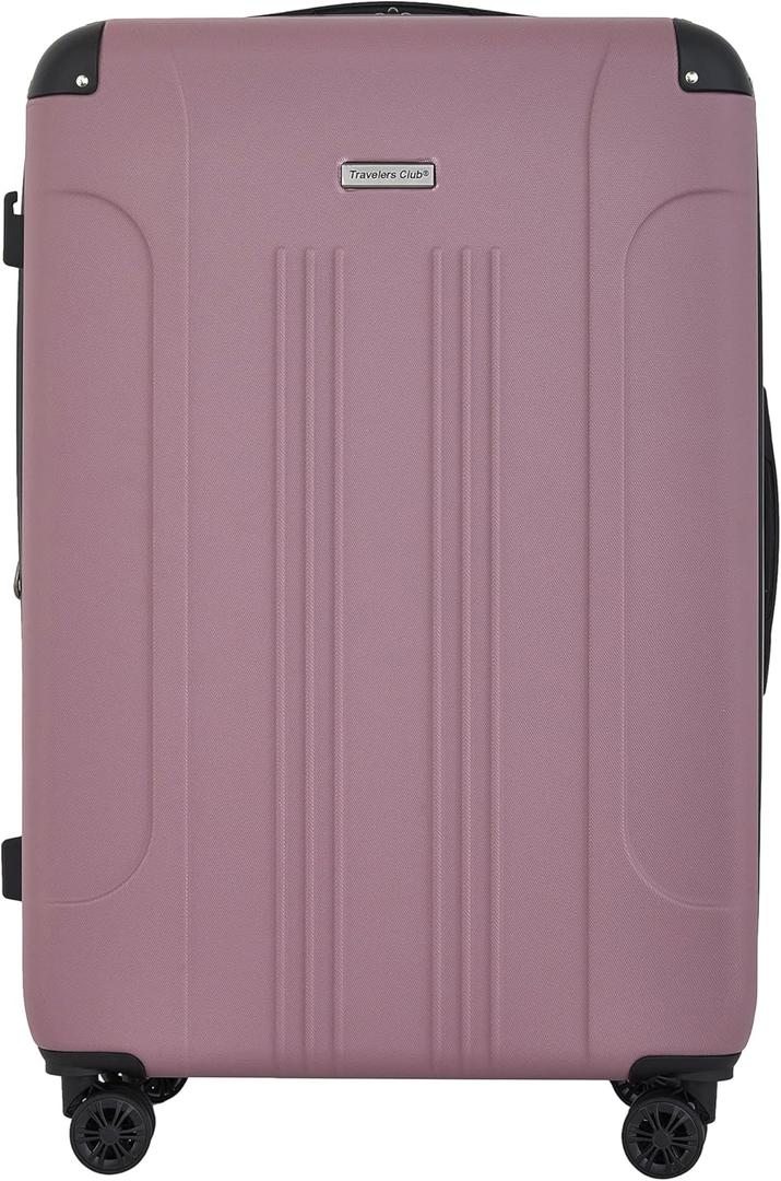 Travelers Club Chicago Plus Hardside Luggage, Mauve, 20" Carry-On