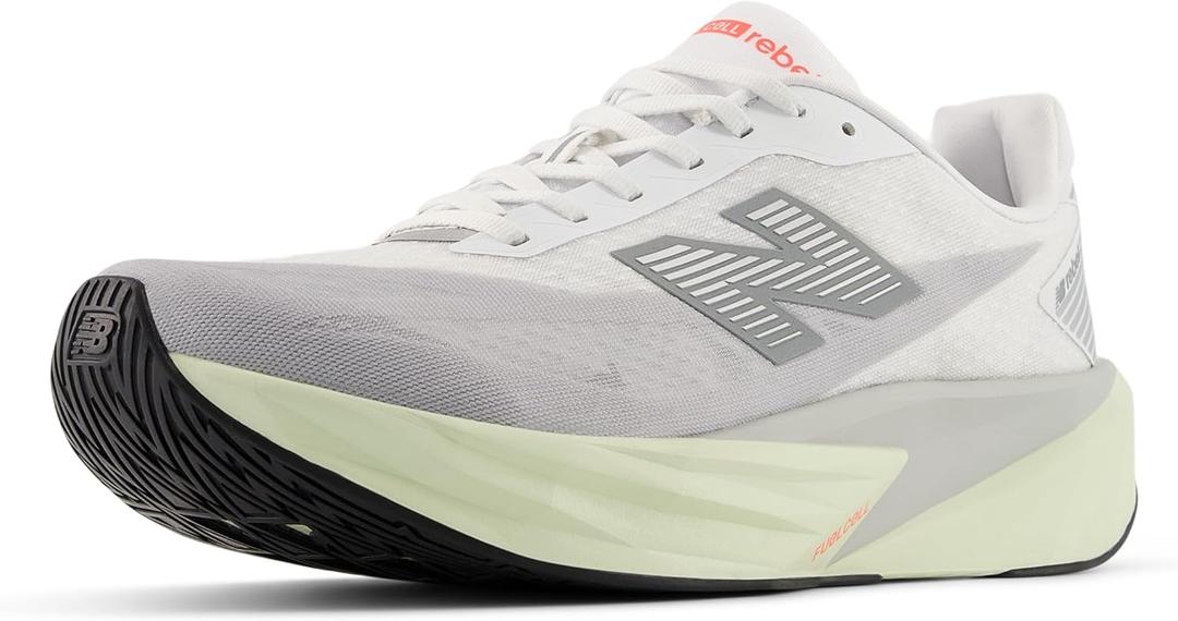 New Balance Men's FuelCell Rebel V5 Running Shoe, Raincloud/ Mineral/ White, 9.5