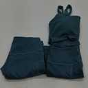 3 Piece Workout Sets for Women High Waisted Leggings with Pockets Tummy Control Biker Shorts Yoga Sports Bra (Large, Bean Green)