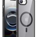 Temdan for iPhone 16e Sleeve Case, [Compatible with Magsafe][Anti-Yellowing][Military-Grade Protection] Shockproof Slim Phone Sleeve Case 6.1 inch-Clear Black