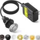 Garbage Disposal Air Switch Kit Sink Top Waste Disposal Long Stainless Steel Brushed Nickel On/Off Air Button Food and Waste Disposals Part by Etoolcity, UL Listed