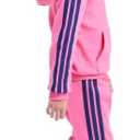 adidas Youth Kids’ 2-Piece Tracksuit Outfit Set – Fleece Hoodie & Jogger Sweatpants, Midweight Activewear Outfit (Pink, Size 5)