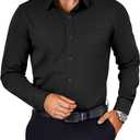 COOFANDY Mens Dress Shirts Wrinkle Free Long Sleeve Button Down Shirts Formal Business Shirt (Medium, Black)