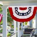 3 Pack USA 250th Anniversary American Pleated Fan Flag 4th of July Decorations, 1.5X3 Ft American Flags for Outside Patriotic Bunting flags outdoor Red White Blue Memorial Day Independence Day Decor