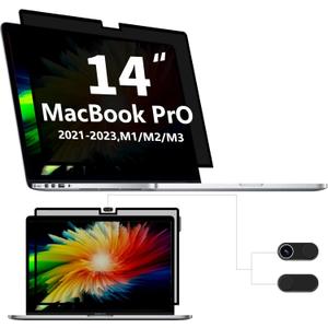 Privacy Screen Protector for MacBook Pro 14 inch, Removable Privacy Screen Filter for MacBook Pro 14 Inch (2021-2024, M1, M2, M3, M4) - A2918 A2992 A2442 A2779 Fingerprint/Anti Blue Light Glare/Bubble Free