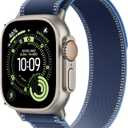 Apple Watch Ultra 3 [GPS + Cellular 49mm] Running & Multisport Smartwatch w/Rugged Titanium Case w/Blue/Bright Blue Trail Loop - M/L. Satellite Communications, Advanced Health & Fitness Tracking