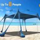 Osoeri Beach Tent, Camping Sun Shelter UPF50+ with 8 Sandbags, Sand Shovels, Ground Pegs & Stability Poles, Outdoor Shade Beach Canopy for Camping Trips, Fishing, Backyard Fun or Picnics
