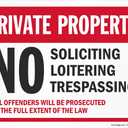 SmartSign Private Property Sign - No Soliciting, Loitering, Trespassing Sign - All Offenders Will Be Prosecuted | 10" x 14" EG Reflective Aluminum Metal, Made in USA, For Outdoor/Indoor