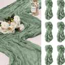 6 Pack Cheesecloth Table Runner 10Ft Christmas Gauze Boho Table Runners for Wedding Decor Bridal Shower Decorations Baby Shower Party(35" x 120")