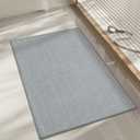 chakme Bathroom Rugs Mat 32x17, Ultra Thin Non Slip Bath Mat Quick Dry Absorbent Bath Mat for Bathroom Floor, (Light Grey, 32"x17")