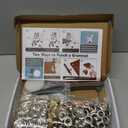 Grommet Tool Kit with 200 Sets 3/8 Inch 10mm Grommets, Heavy Duty Grommet Kit, Grommets Pucher with Hole Punch and Eyelets, Eyelet Pliers Kit for Tarp, Fabric, Banner, Canvas, Leather