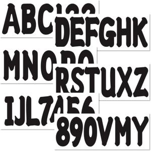 4 Sets of 3" Marine Boat Black Sticker Decals A-Z Letters & 0-9 Numbers for Yachts & Personal Watercraft Waterproof Anti-Scratch