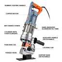 1300W Electric Hydraulic Hole Puncher 1/4"-4/5" Hydraulic Punching Machine Punching Tool Portable Punch Machine with 5 Dies for Iron Copper Aluminum Plate Angle Steel PM20 (Orange+Grey)